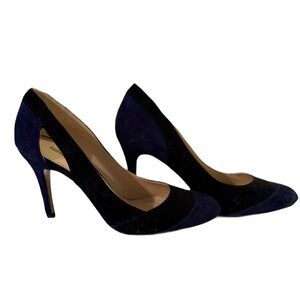 Nine West Navy & Black Suede Heels
